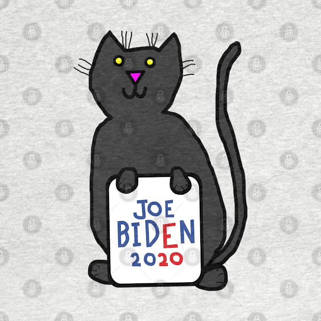 Cute Cat with Joe Biden 2020 Sign by ellenhenryart